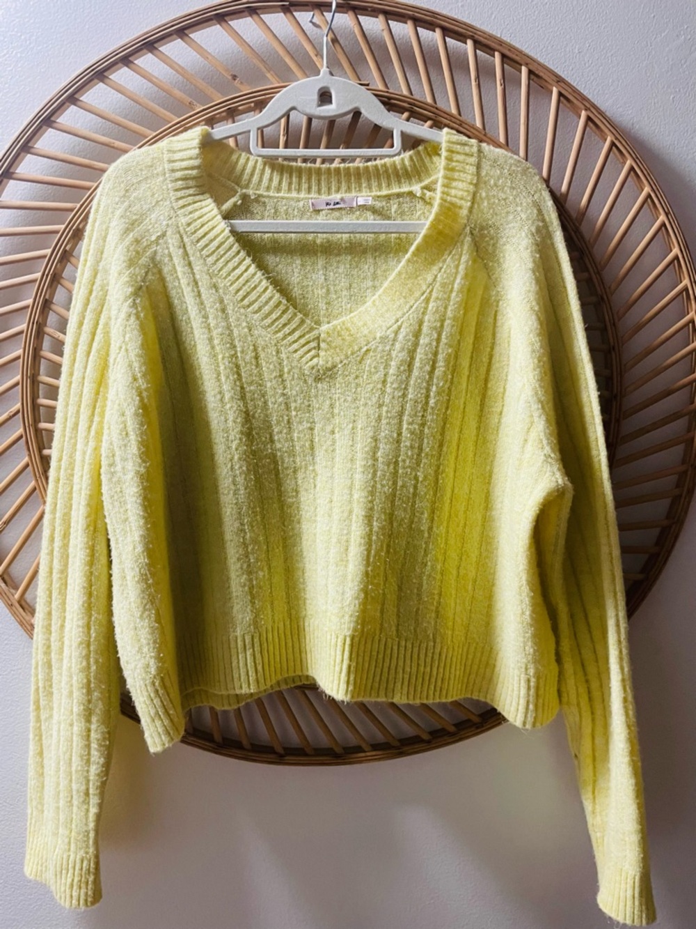 Spring yellow v neck sweater size medium